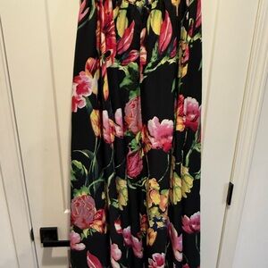 Floral Black Maxi Skirt